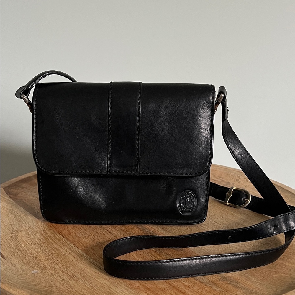 Vintage Ceancarel Black Leather Crossbody Bag Luxury Portuguese brand